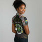 Personalized Comoros Roots Women Polo Shirt African Pride in Fingerprint and Tribal Colors
