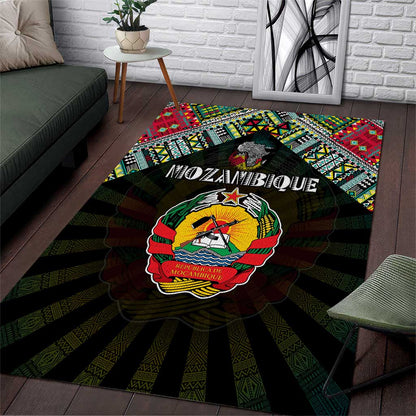 Mozambique Roots Area Rug African Pride in Fingerprint and Tribal Colors