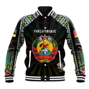 Personalized Mozambique Roots Baseball Jacket African Pride in Fingerprint and Tribal Colors
