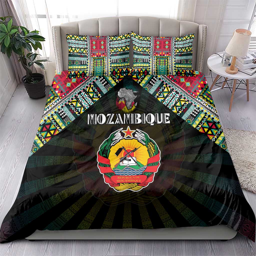 Mozambique Roots Bedding Set African Pride in Fingerprint and Tribal Colors