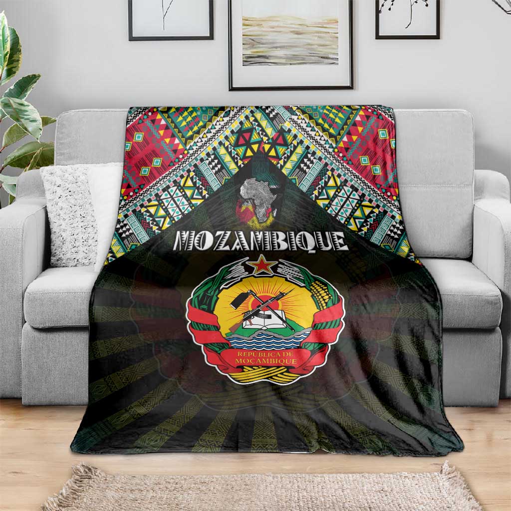 Mozambique Roots Blanket African Pride in Fingerprint and Tribal Colors