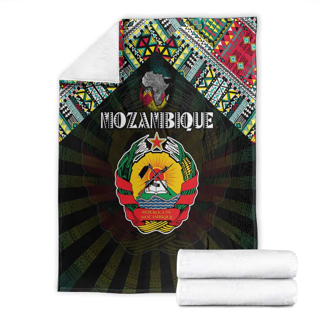 Mozambique Roots Blanket African Pride in Fingerprint and Tribal Colors