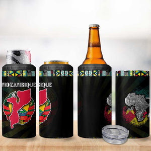 Mozambique Roots 4 in 1 Can Cooler Tumbler African Pride in Fingerprint and Tribal Colors