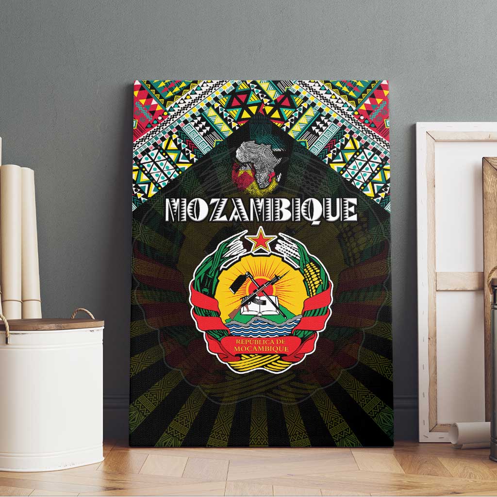Mozambique Roots Canvas Wall Art African Pride in Fingerprint and Tribal Colors