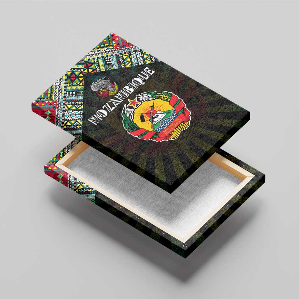 Mozambique Roots Canvas Wall Art African Pride in Fingerprint and Tribal Colors
