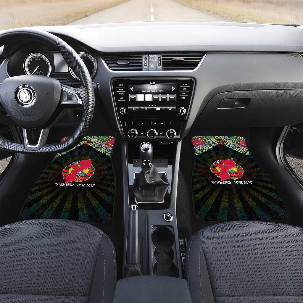 Mozambique Roots Car Mats African Pride in Fingerprint and Tribal Colors
