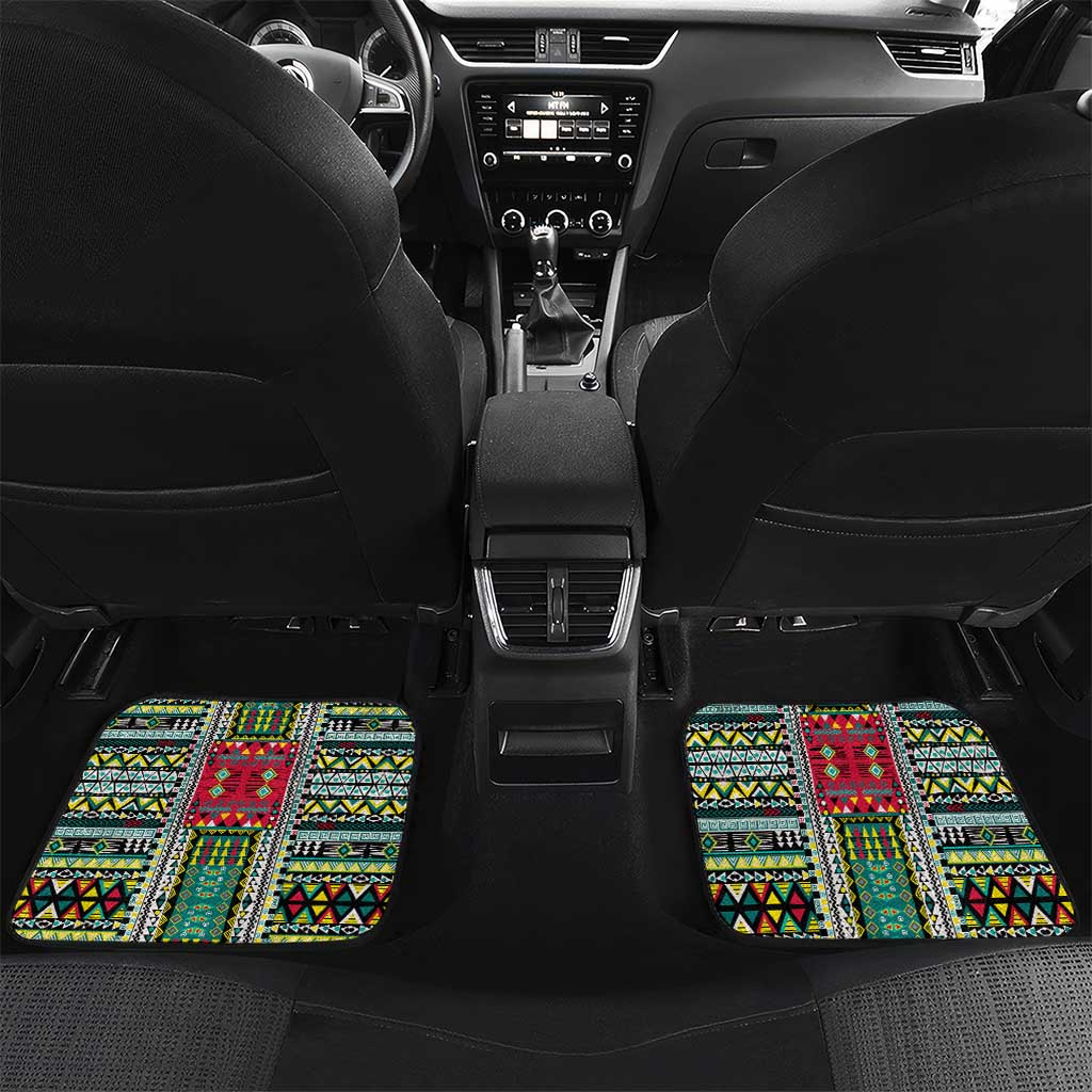 Mozambique Roots Car Mats African Pride in Fingerprint and Tribal Colors