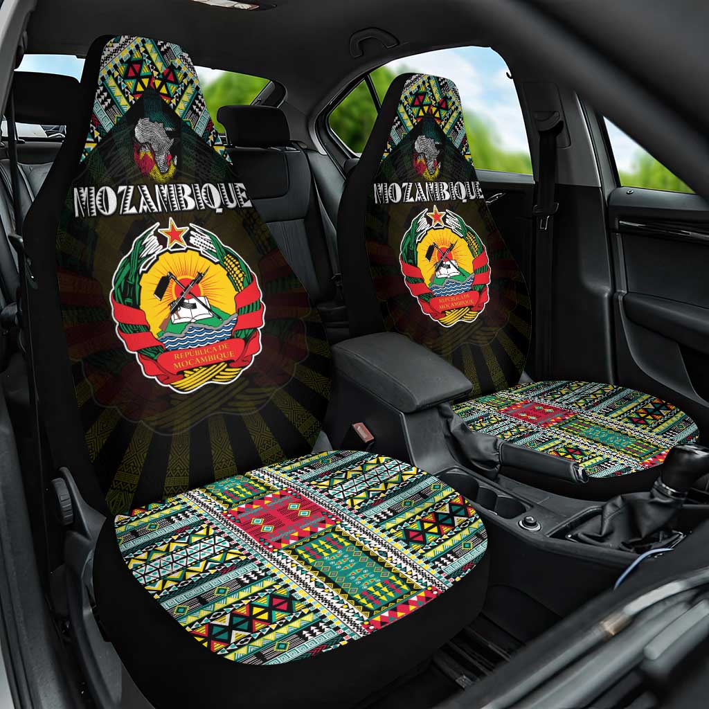 Mozambique Roots Car Seat Cover African Pride in Fingerprint and Tribal Colors