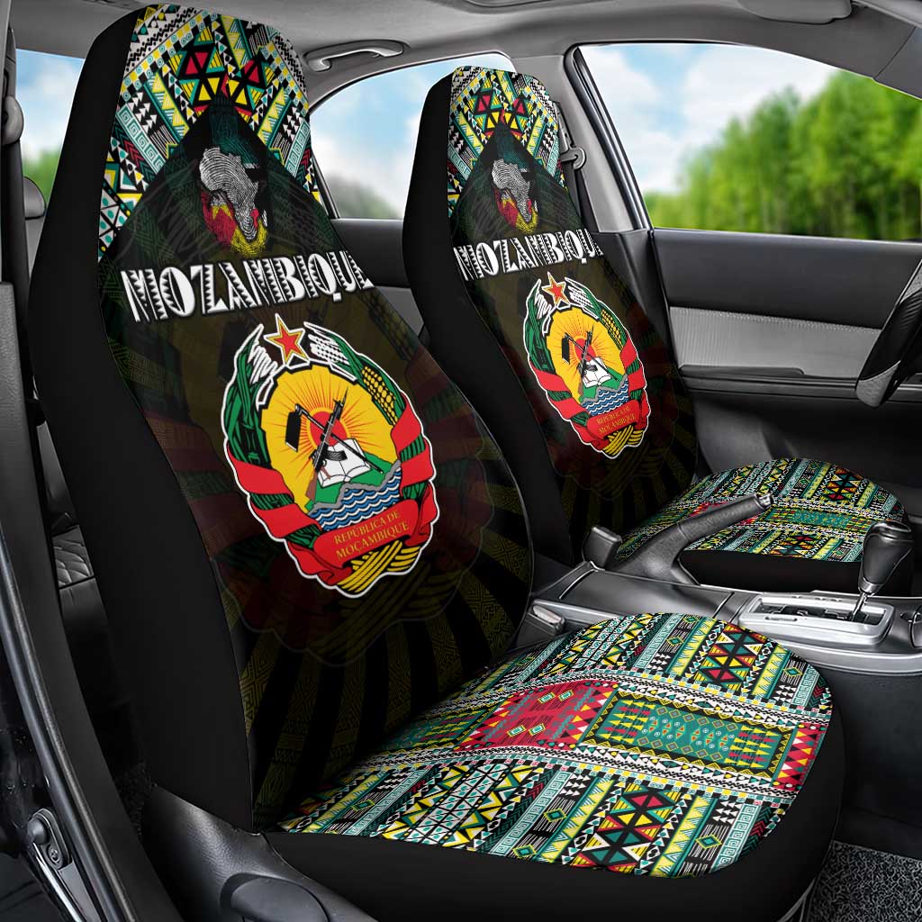 Mozambique Roots Car Seat Cover African Pride in Fingerprint and Tribal Colors