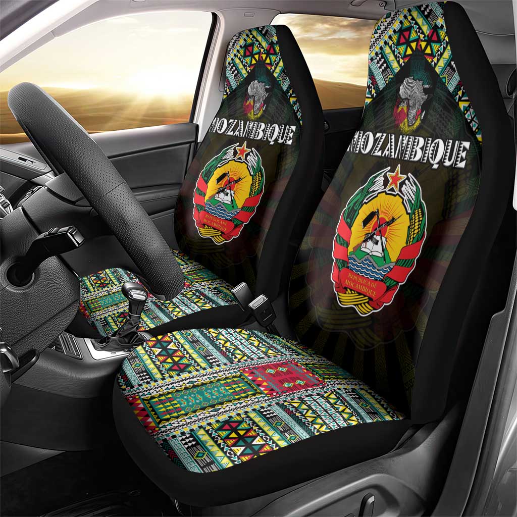 Mozambique Roots Car Seat Cover African Pride in Fingerprint and Tribal Colors