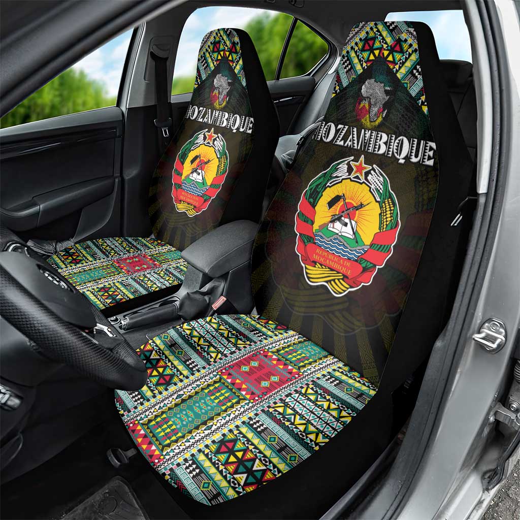 Mozambique Roots Car Seat Cover African Pride in Fingerprint and Tribal Colors