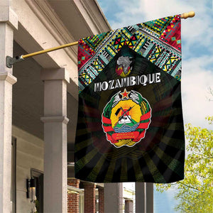 Mozambique Roots Garden Flag African Pride in Fingerprint and Tribal Colors