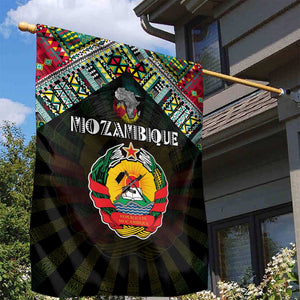Mozambique Roots Garden Flag African Pride in Fingerprint and Tribal Colors