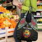 Mozambique Roots Grocery Bag African Pride in Fingerprint and Tribal Colors