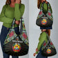 Mozambique Roots Grocery Bag African Pride in Fingerprint and Tribal Colors