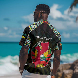Personalized Mozambique Roots Hawaiian Shirt African Pride in Fingerprint and Tribal Colors