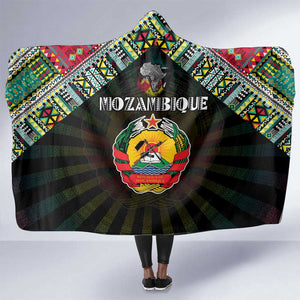Mozambique Roots Hooded Blanket African Pride in Fingerprint and Tribal Colors