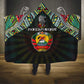 Mozambique Roots Hooded Blanket African Pride in Fingerprint and Tribal Colors