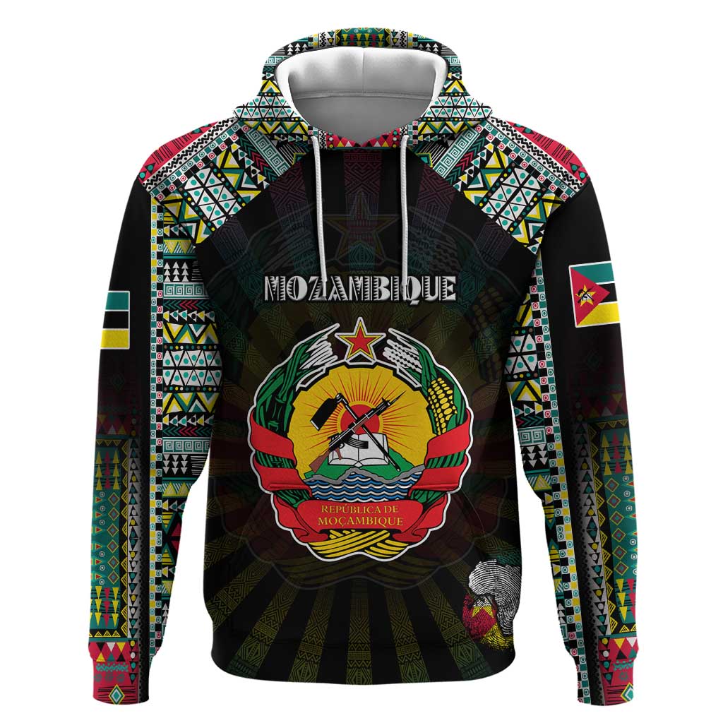 Personalized Mozambique Roots Hoodie African Pride in Fingerprint and Tribal Colors