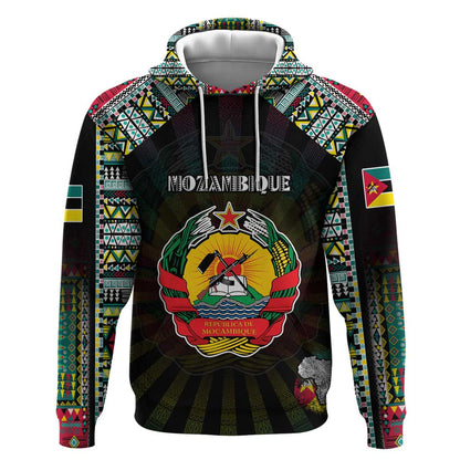 Personalized Mozambique Roots Hoodie African Pride in Fingerprint and Tribal Colors