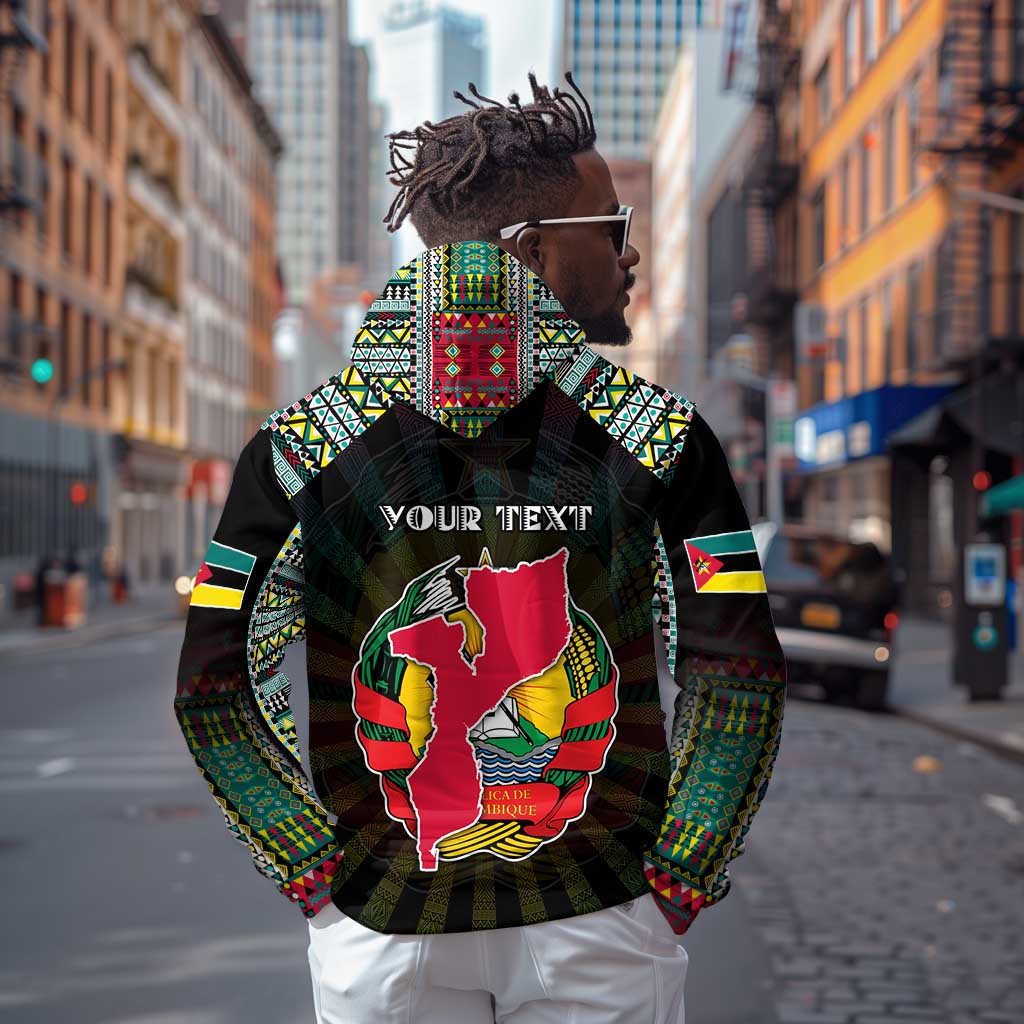 Personalized Mozambique Roots Hoodie African Pride in Fingerprint and Tribal Colors