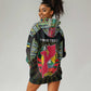 Personalized Mozambique Roots Hoodie Dress African Pride in Fingerprint and Tribal Colors
