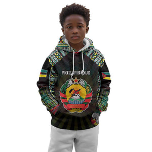 Personalized Mozambique Roots Kid Hoodie African Pride in Fingerprint and Tribal Colors