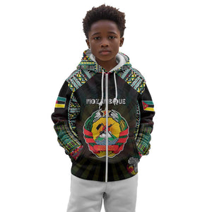 Personalized Mozambique Roots Kid Hoodie African Pride in Fingerprint and Tribal Colors