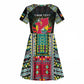 Personalized Mozambique Roots Kid Short Sleeve Dress African Pride in Fingerprint and Tribal Colors
