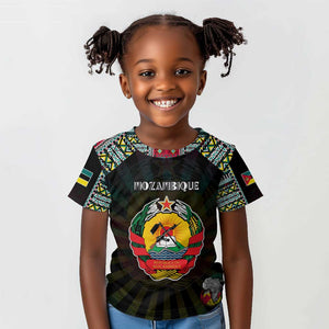Personalized Mozambique Roots Kid T shirt African Pride in Fingerprint and Tribal Colors