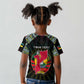 Personalized Mozambique Roots Kid T shirt African Pride in Fingerprint and Tribal Colors