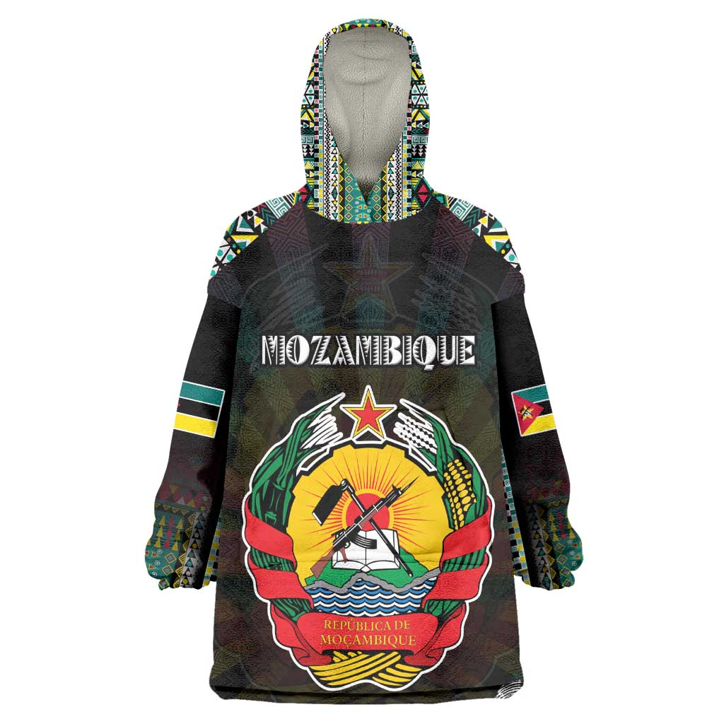 Personalized Mozambique Roots Kid Wearable Blanket Hoodie African Pride in Fingerprint and Tribal Colors