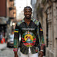 Personalized Mozambique Roots Long Sleeve Button Shirt African Pride in Fingerprint and Tribal Colors