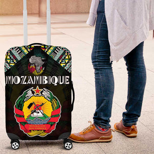 Mozambique Roots Luggage Cover African Pride in Fingerprint and Tribal Colors