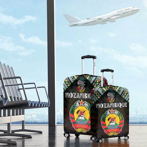 Mozambique Roots Luggage Cover African Pride in Fingerprint and Tribal Colors