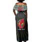 Personalized Mozambique Roots Off Shoulder Maxi Dress African Pride in Fingerprint and Tribal Colors