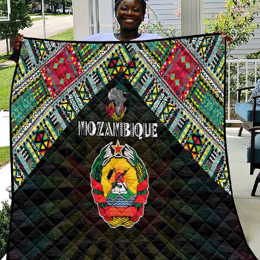 Mozambique Roots Quilt African Pride in Fingerprint and Tribal Colors