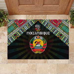 Mozambique Roots Rubber Doormat African Pride in Fingerprint and Tribal Colors