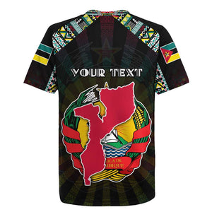 Personalized Mozambique Roots Rugby Jersey African Pride in Fingerprint and Tribal Colors