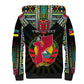 Personalized Mozambique Roots Sherpa Hoodie African Pride in Fingerprint and Tribal Colors