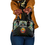 Mozambique Roots Shoulder Handbag African Pride in Fingerprint and Tribal Colors