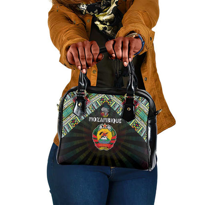 Mozambique Roots Shoulder Handbag African Pride in Fingerprint and Tribal Colors