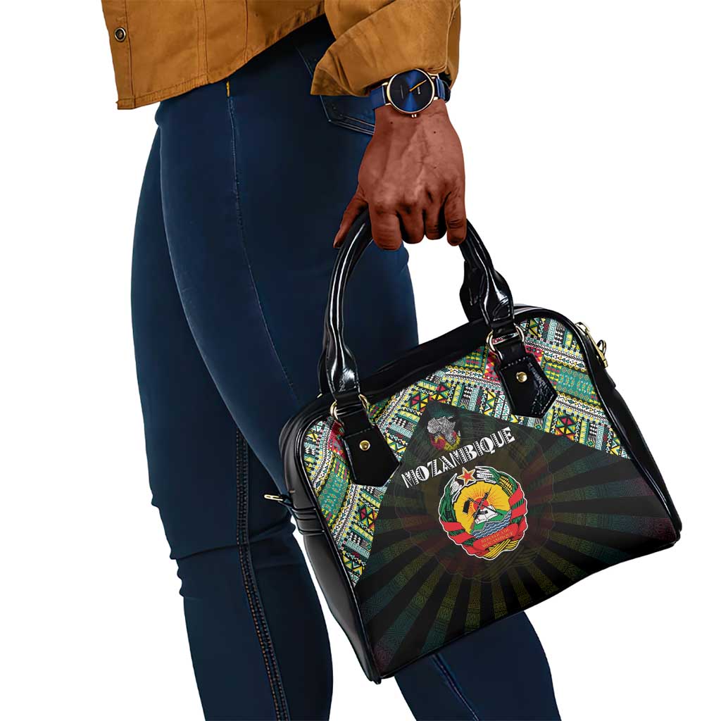 Mozambique Roots Shoulder Handbag African Pride in Fingerprint and Tribal Colors
