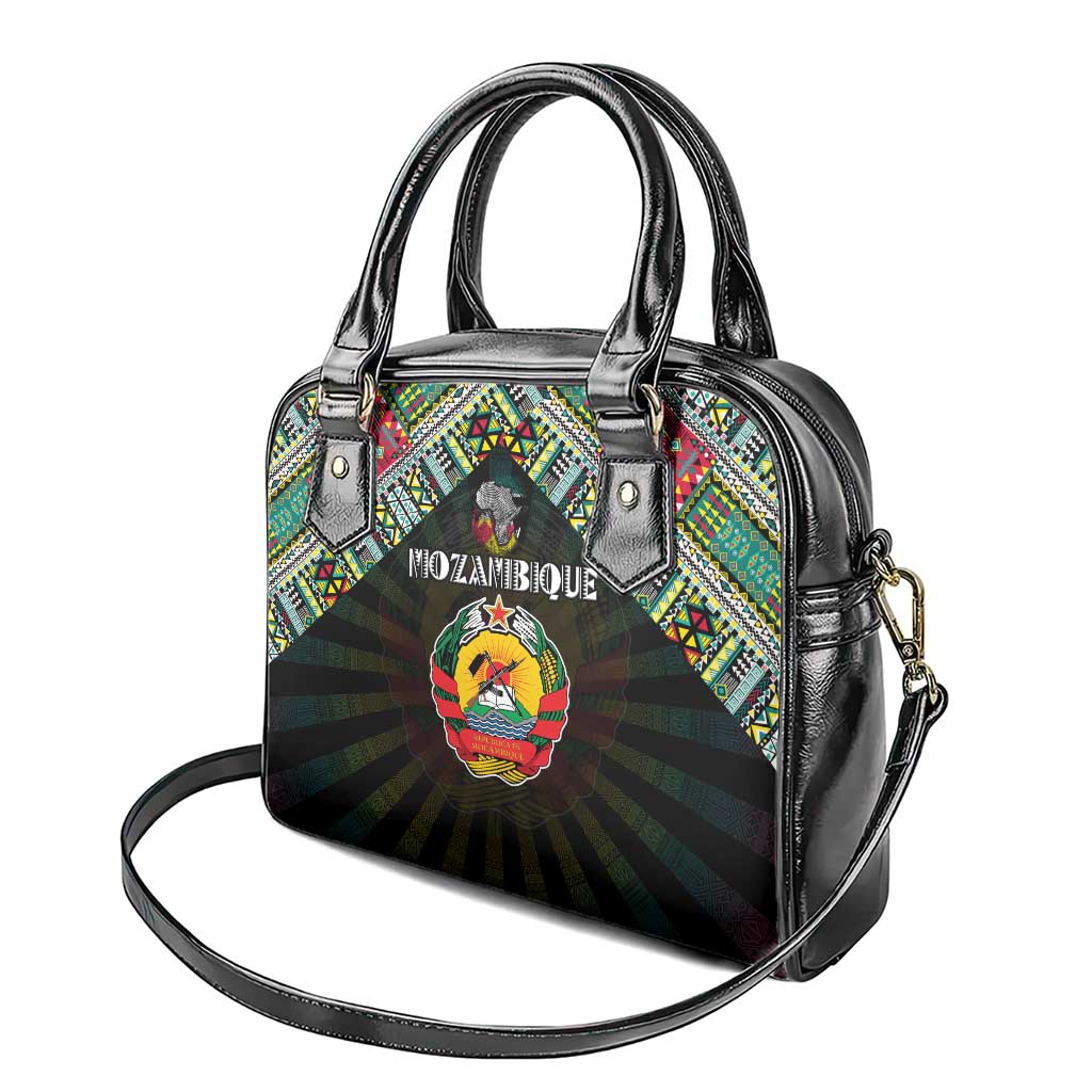 Mozambique Roots Shoulder Handbag African Pride in Fingerprint and Tribal Colors