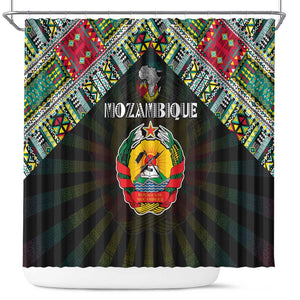 Mozambique Roots Shower Curtain African Pride in Fingerprint and Tribal Colors