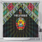 Mozambique Roots Shower Curtain African Pride in Fingerprint and Tribal Colors