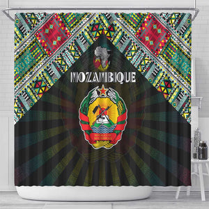 Mozambique Roots Shower Curtain African Pride in Fingerprint and Tribal Colors