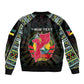 Personalized Mozambique Roots Sleeve Zip Bomber Jacket African Pride in Fingerprint and Tribal Colors