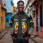 Personalized Mozambique Roots Sleeve Zip Bomber Jacket African Pride in Fingerprint and Tribal Colors