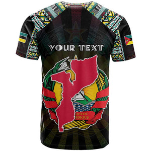 Personalized Mozambique Roots T shirt African Pride in Fingerprint and Tribal Colors
